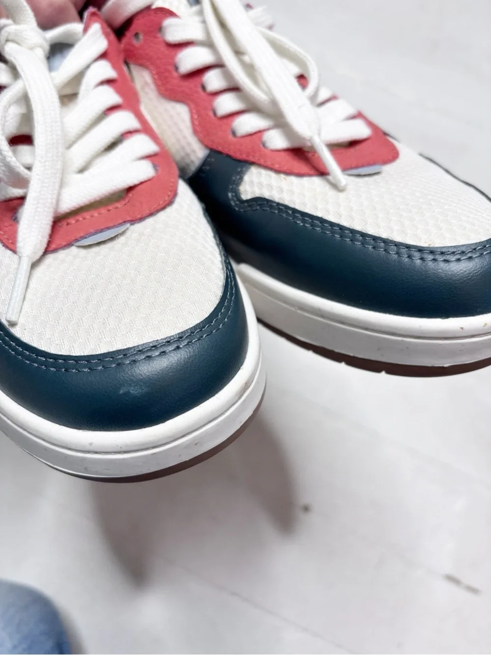 Madewell Court Low-Top Sneakers Red Green Blue White Accent Colors Size 9 EUC